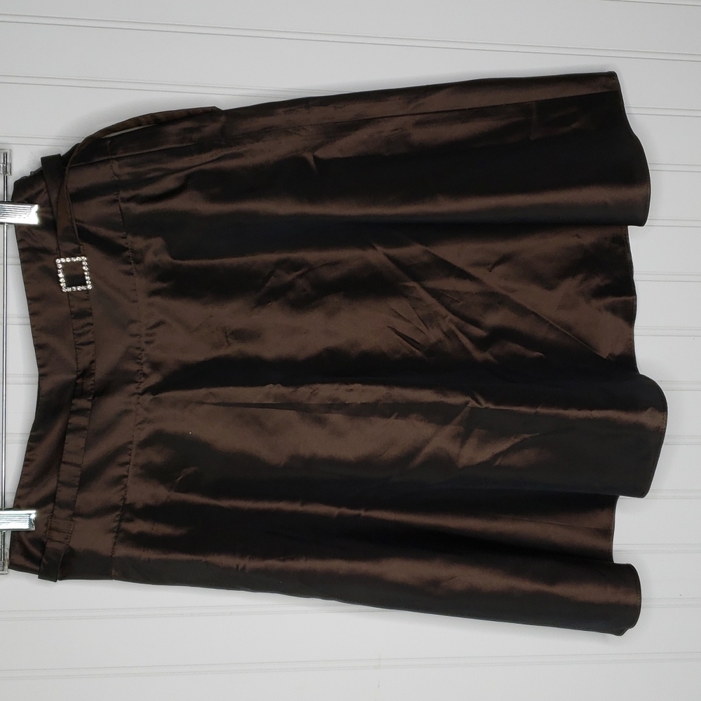 Silk Brown A Line Skirt Size 2